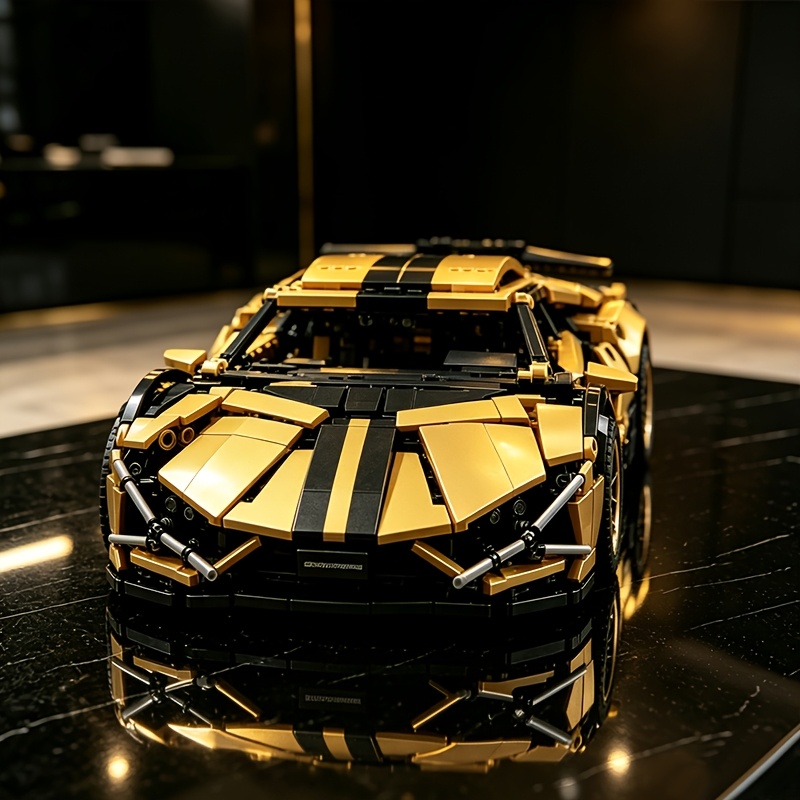 1:14 Golden Cool Supercar Race Car Building Block Toy